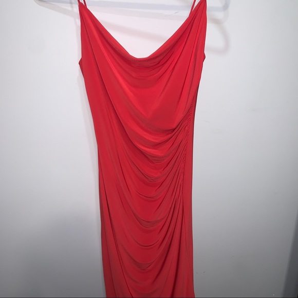 Laundry by Shelli Segal RED SATIN SLIP DRESS - Picture 5 of 10